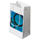 Petit Sac Cadeau Bleu 60 Décennie Anniversaire (Dos Angle)