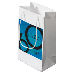 Petit Sac Cadeau Bleu 60 Décennie Anniversaire