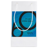 Petit Sac Cadeau Bleu 60 Décennie Anniversaire (Devant)