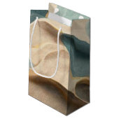 Petit Sac Cadeau bleu beige vert vague (Dos Angle)