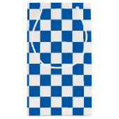 Petit Sac Cadeau Bleu Checkered (Dos)