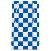 Petit Sac Cadeau Bleu Checkered (Devant)