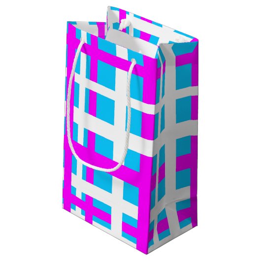 Petit Sac Cadeau Bleu clair rose blanc (Dos Angle)