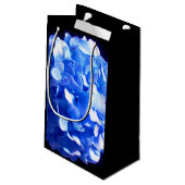 Petit Sac Cadeau Bleu cobalt floral élégant hydrangeas bleus (Dos Angle)