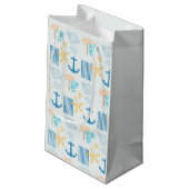 Petit Sac Cadeau Bleu côtier (Dos Angle)