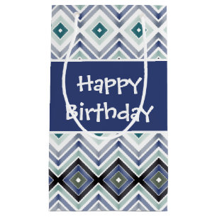 Petit Sac Cadeau Bleu couturier Joyeux Anniversaire Petit Cadeau
