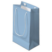 Petit Sac Cadeau Bleu doux d'hiver (Devant Angle)