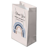 Petit Sac Cadeau Bleu et pêche Rainbow Boho Anniversaire Merci (Dos Angle)