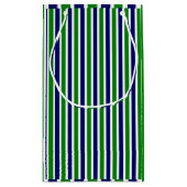 Petit Sac Cadeau Bleu et vert rayé (Dos)