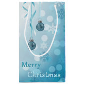 Petit Sac Cadeau Bleu Faux Parties scintillant Ornements de Noël (Dos)