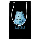 Petit Sac Cadeau Bleu Fromage drôle Pun triste BG foncé (Devant)