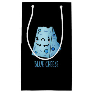 Petit Sac Cadeau Bleu Fromage drôle Pun triste BG foncé