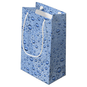 Petit Sac Cadeau Bleu gouttelettes d'eau