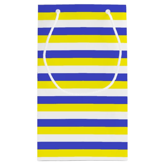 Petit Sac Cadeau Bleu, jaune et blanc (Dos)