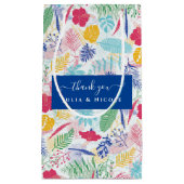 Petit Sac Cadeau Bleu marine Rose Forêt tropicale verte mariage (Devant)