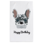 Petit Sac Cadeau Bleu Merle French Bulldog (Dos)