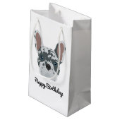 Petit Sac Cadeau Bleu Merle French Bulldog (Dos Angle)