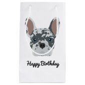 Petit Sac Cadeau Bleu Merle French Bulldog (Devant)