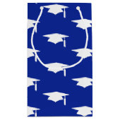 Petit Sac Cadeau Bleu Motif - Graduation (Dos)