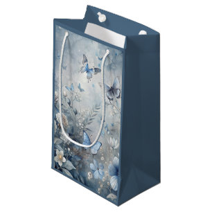 Petit Sac Cadeau Bleu Vintage Été Imprimer Petit Cadeau