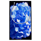 Petit Sac Cadeau Bleus cobalt floral élégant hydrangeas bleus (Dos)