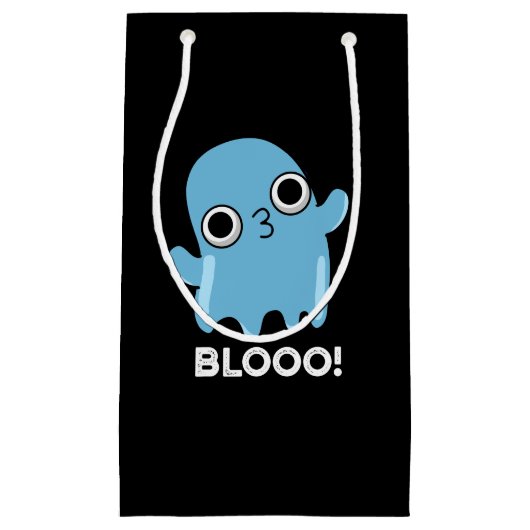 Petit Sac Cadeau Blooo Funny Blue Ghost Pun Dark BG (Devant)