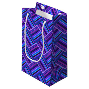 Petit Sac Cadeau Blue and purple stripes weave