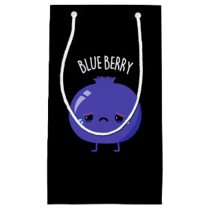 Petit Sac Cadeau Blue Berry Funny Blueberry Pun Dark BG
