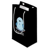 Petit Sac Cadeau Blue Bird Funny Animal Pun Dark BG (Devant Angle)