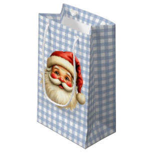 Petit Sac Cadeau Blue Buffalo Check Cute Santa Clause Personnalisé