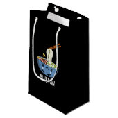 Petit Sac Cadeau Blue-don Funny Udon Pun Dark BG (Devant Angle)