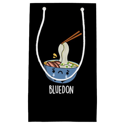 Petit Sac Cadeau Blue-don Funny Udon Pun Dark BG (Devant)