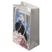 Petit Sac Cadeau Blue Elegant Femme Floral Fancy Gown (Devant Angle)