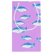 Petit Sac Cadeau Blue fish on lilac (Dos)