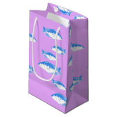 Petit Sac Cadeau Blue fish on lilac (Devant Angle)