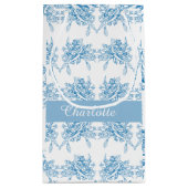 Petit Sac Cadeau Blue French Toile Pattern (Dos)