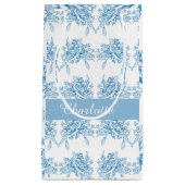 Petit Sac Cadeau Blue French Toile Pattern (Devant)