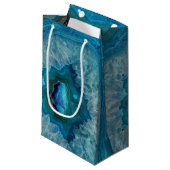 Petit Sac Cadeau Blue Geode Rock Mineral Agate Crystal Image (Devant Angle)