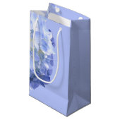 Petit Sac Cadeau Blue Hydrangea Fleurs Cadeau Personnalisé Option d (Devant Angle)