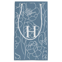 Blue Modern Wildflower Monogram