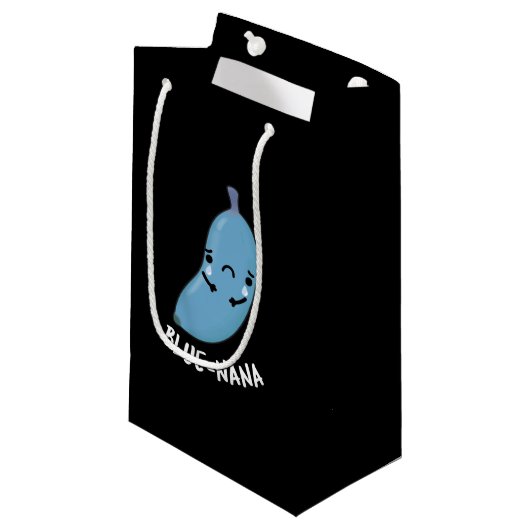 Petit Sac Cadeau Blue-nana Funny Banana Pun Dark BG (Devant Angle)