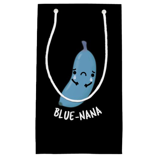 Petit Sac Cadeau Blue-nana Funny Banana Pun Dark BG (Devant)