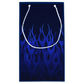 Petit Sac Cadeau Blue Racing Flames on Carbon Fiber (Dos)