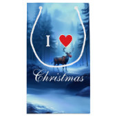 Petit Sac Cadeau Blue Reindeer Custom Christmas (Dos)