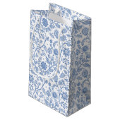 Petit Sac Cadeau Blue White Floral Botanical Pattern Boho Whimsical (Dos Angle)
