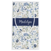 Petit Sac Cadeau Blue Wildflower Watercolor Monogram (Devant)