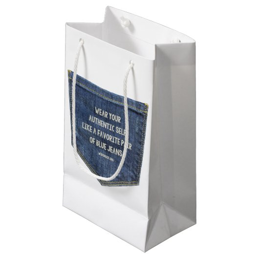 Petit Sac Cadeau Blues-jean (Devant Angle)