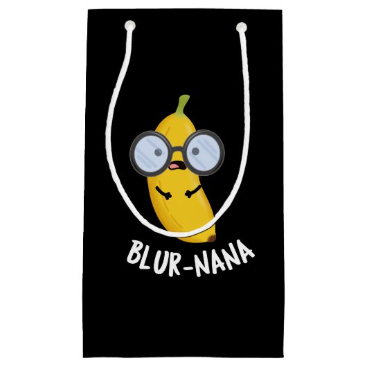 Petit Sac Cadeau Blur-nana Funny Banana Pun Dark BG (Devant)