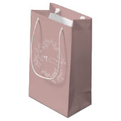 Petit Sac Cadeau Blush Dusty Rose Écriture Moderne Féminin Monogram (Dos Angle)