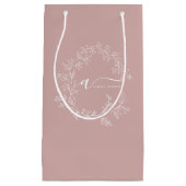 Petit Sac Cadeau Blush Dusty rose moderne Script Girl Monogramme No (Devant)